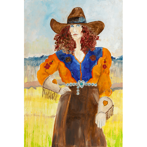 Santa Fe Style - Cowgirl Attitude Oil Painting