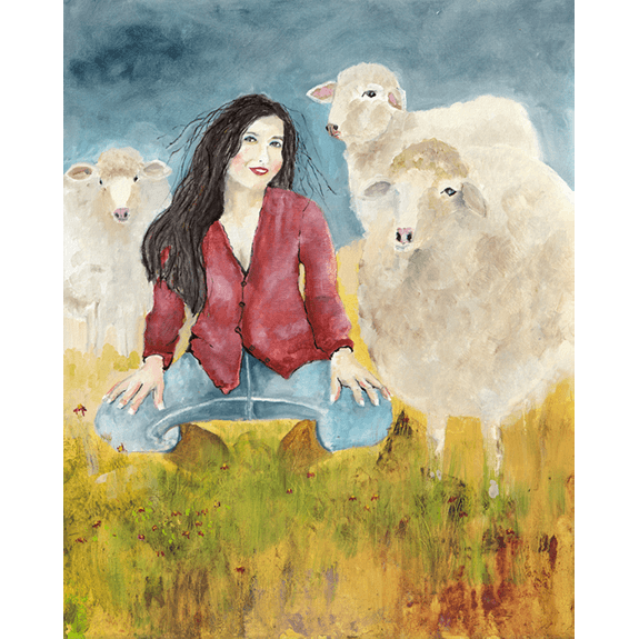 Bo Peep - Cowgirl Attitude Oil Painting