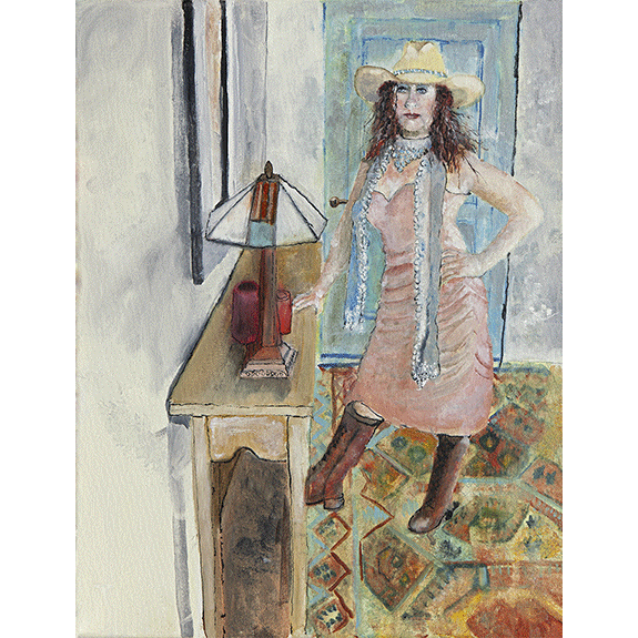 Steppin' Out - Cowgirl Attitude Oil Painting