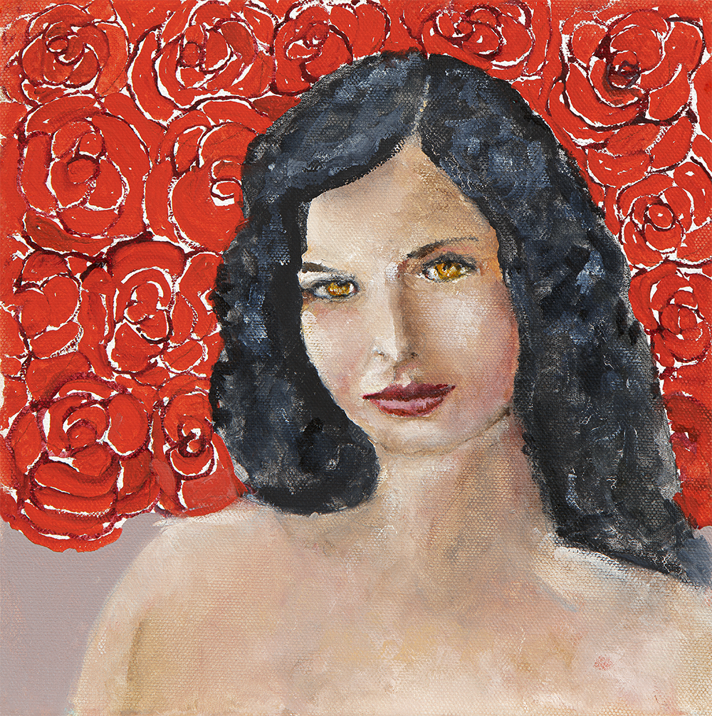 Rose - Cowgirl Attitude Oil Painting